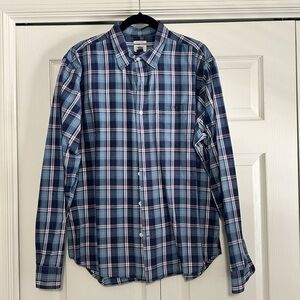 Old Navy Casual Button Down‎ Shirt in Plaid Slim Fit Size XL EUC